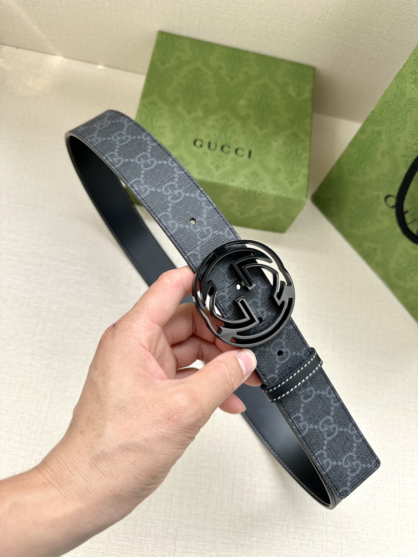 Gucci Style Black Leather Men's Belts Lookbook Reference image 1