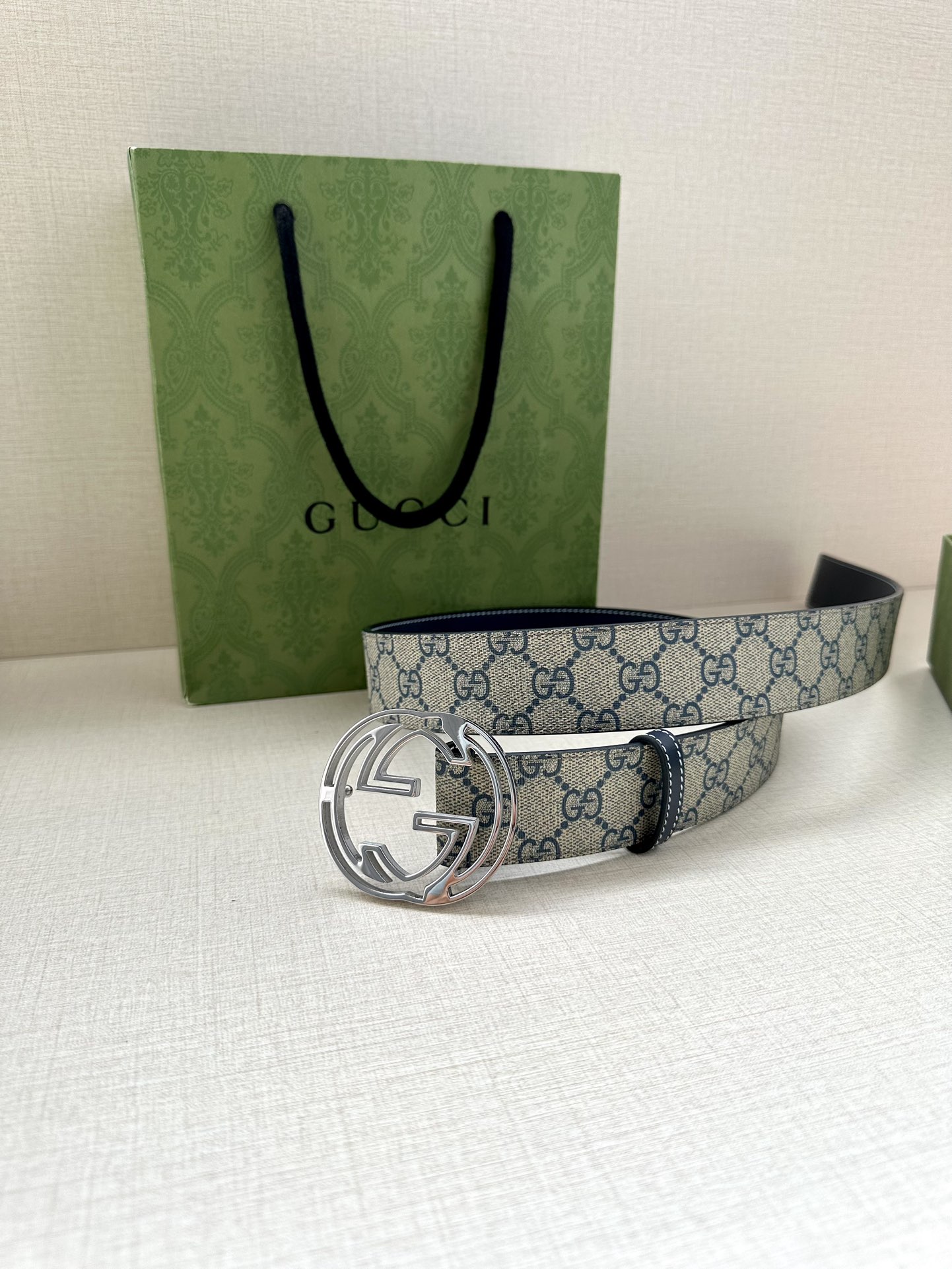 Gucci Style Black Leather Men's Belts Men's Belts Men's Belt detail image 7 from source 766487