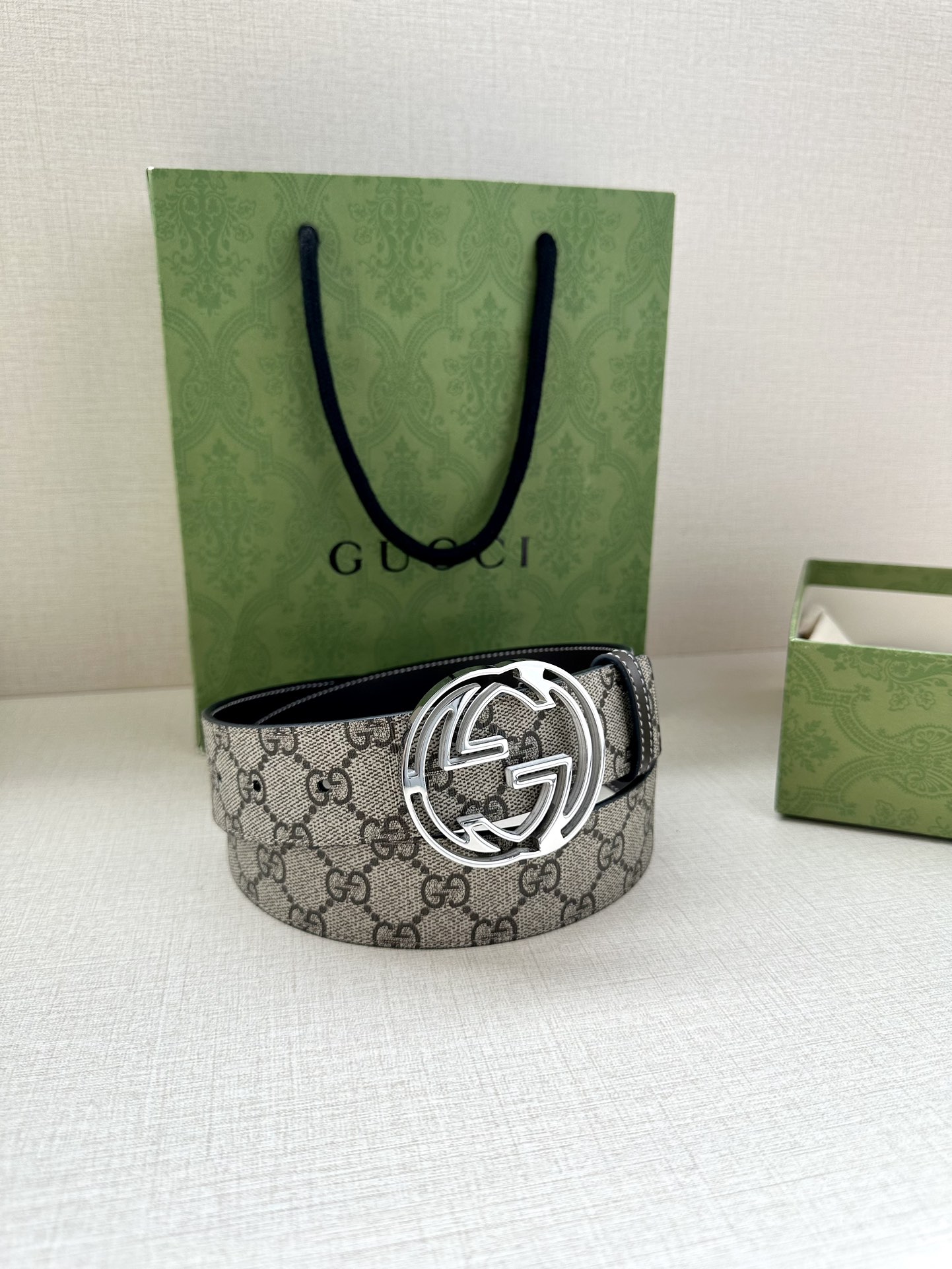 Gucci Style Black Leather Men's Belts Men's Belts Men's Belt detail image 3 from source 766488