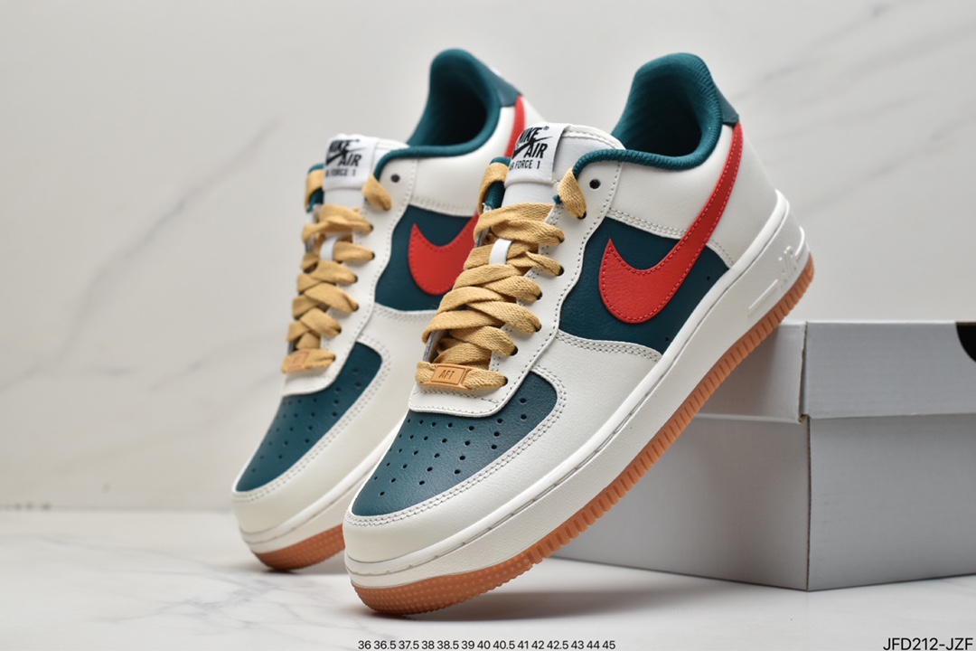 170 Nike Air Force 1 Low 07 白绿红生胶底 FD9063-163