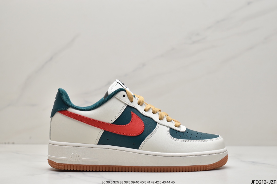 170 Nike Air Force 1 Low 07 白绿红生胶底 FD9063-163