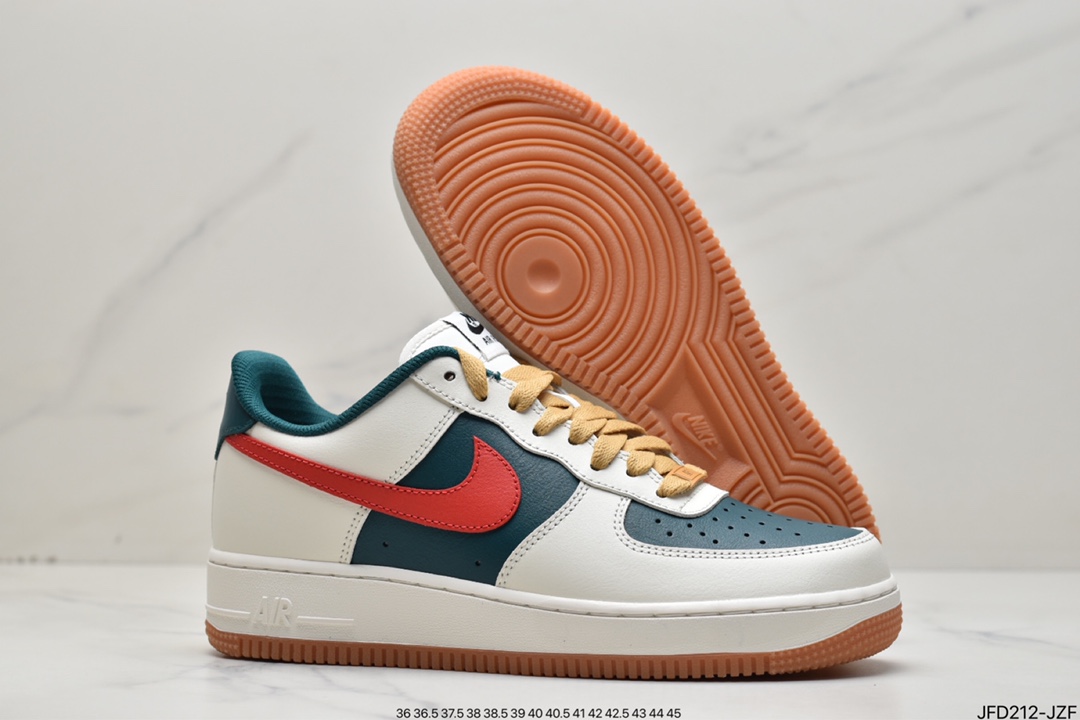 170 Nike Air Force 1 Low 07 白绿红生胶底 FD9063-163