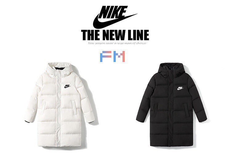 250 耐克NIKE 冬季爆款长版情侣款羽绒服