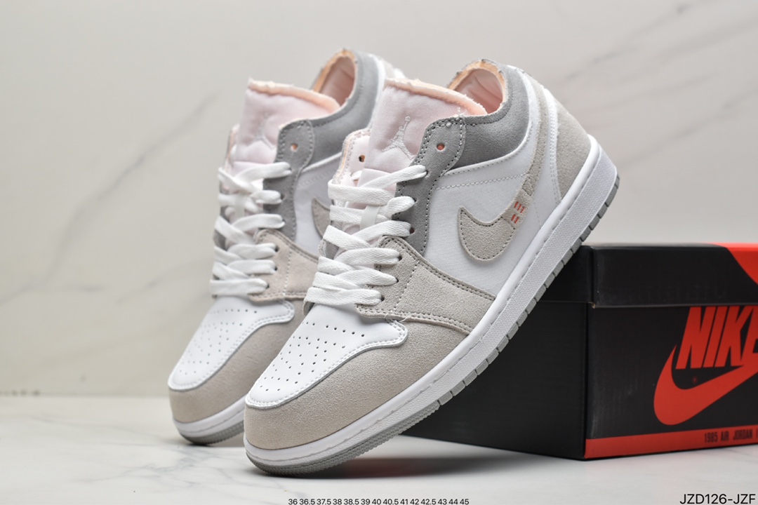 140 Air Jordan 1 Low ”White and Phantom” AJ1 乔1米白 复古文化板鞋 DN1635-100
