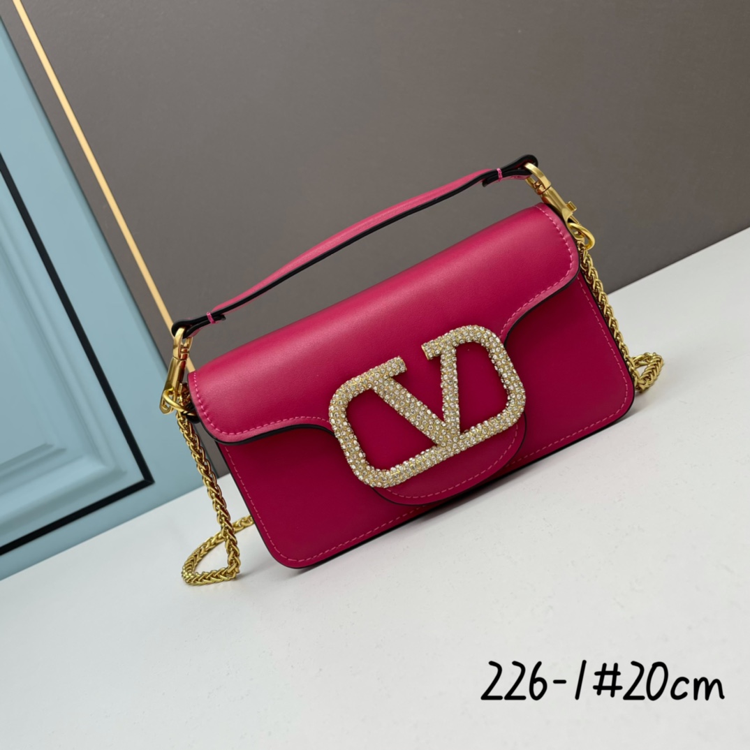 小号VALENTINO MINI LOCÒ仿水晶装饰手袋-VLogo Signature施华洛世奇®仿水