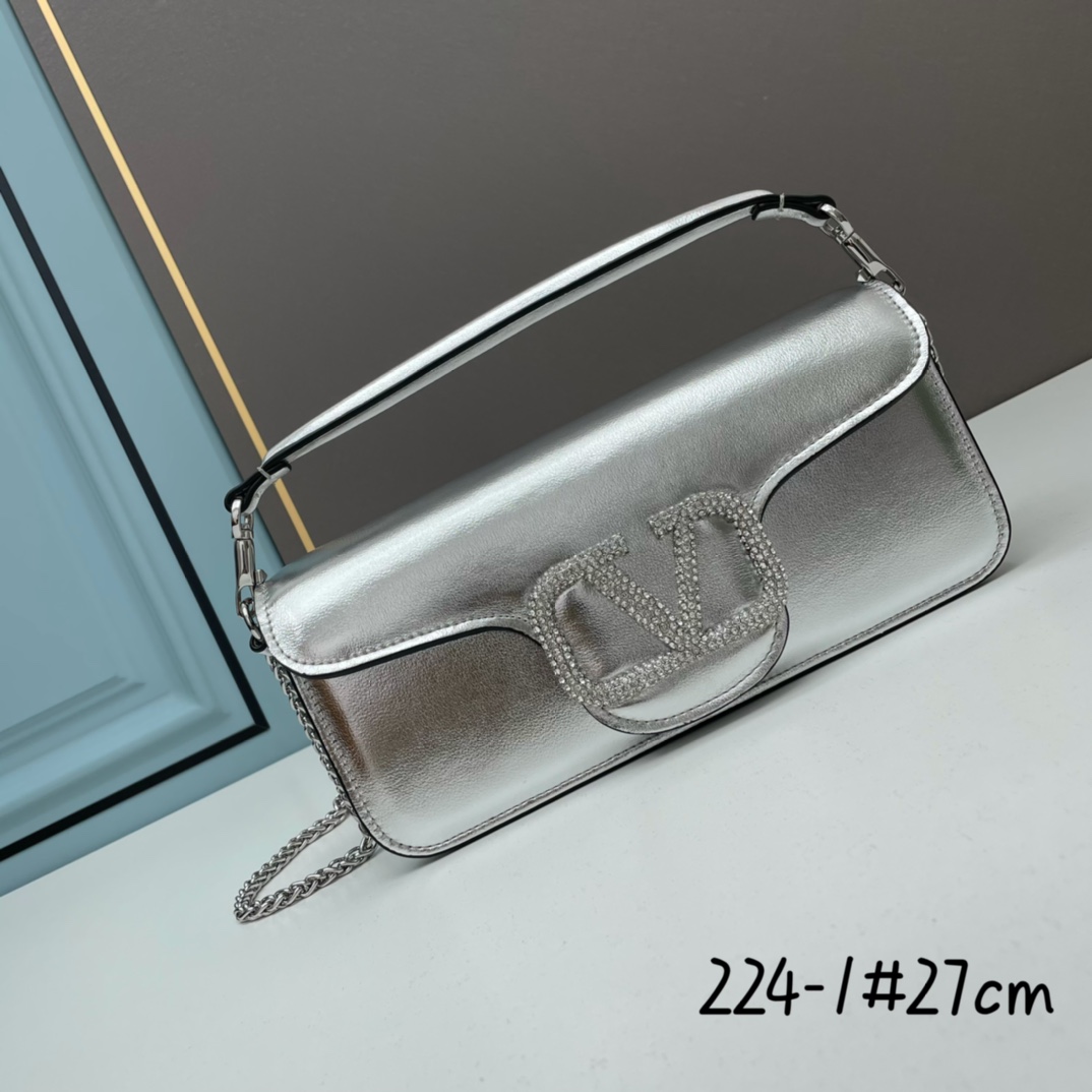 大号VALENTINO MINI LOCÒ仿水晶装饰手袋-VLogo Signature施华洛世奇®仿水