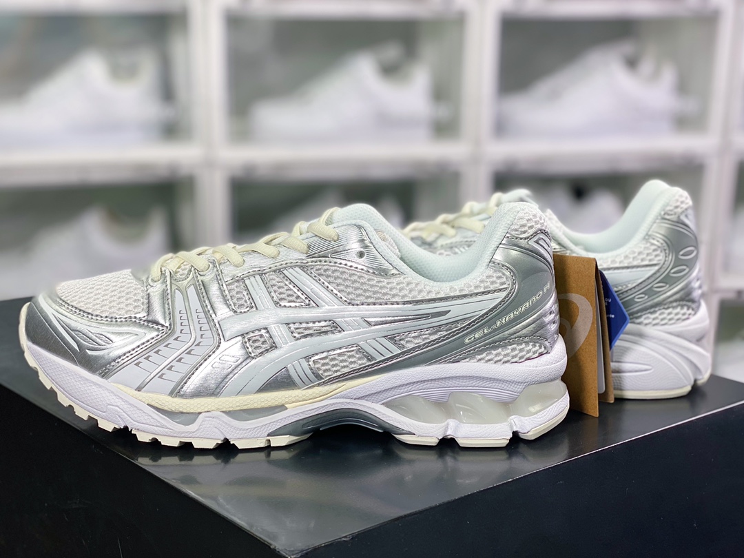 ASICS GEL - KAYANO 14 Series Lightweight Cushioning Casual Sports Running Shoes ”Silver White” 1201A457-100