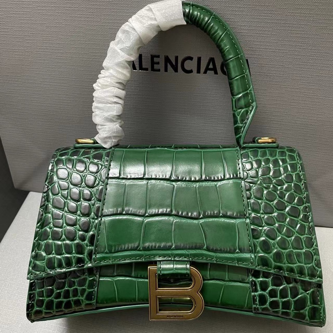 Balenciaga Sacos de Ampulheta Verde Escuro Pele de vitelo Couro vaca