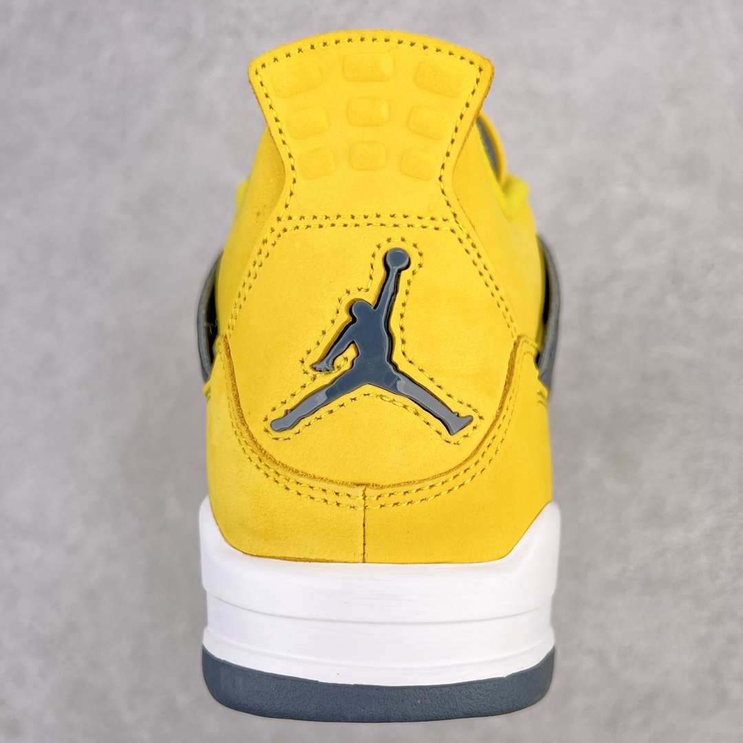 图片[8]-💰460 ＃GX Air Jordan AJ4 Retro 黑黄电母 货号：CT8527-700 圈内最强四代 独家外贸特供尺码含 45.5 49.5 50.5 耗时半年巨作 全套原纸板楦头开发 原厂特供皮料加持 确保原汁原味 完美呈现四代版型 一比一鞋头弧度高度鞋身弧度 数据细节工艺流程均保持原鞋一致 原厂TPU网格鞋带扣 正确内里网布 菱角分明不变形无多余毛边 柔软性质感一致于原鞋 市场唯一原厂鞋扣模具 背面可见隐藏注塑口 原厂织唛标 原厂飞人电绣工艺 尾指中部跳三针 独家绑鞋带手法 印刷中底布 四线拉帮 米色美纹纸贴合固定 进口港宝加持 后跟自然饱满 全鞋荧光划线卡点 追求极致完美 每一双都是工艺品 多重QC质检 超越公司货的品控标准 实实在在的免检产品 尺码：40 40.5 41 42 42.5 43 44 44.5 45 45.5 46 47.5 48.5 49.5 50.5 编码：by5936030-运动鞋