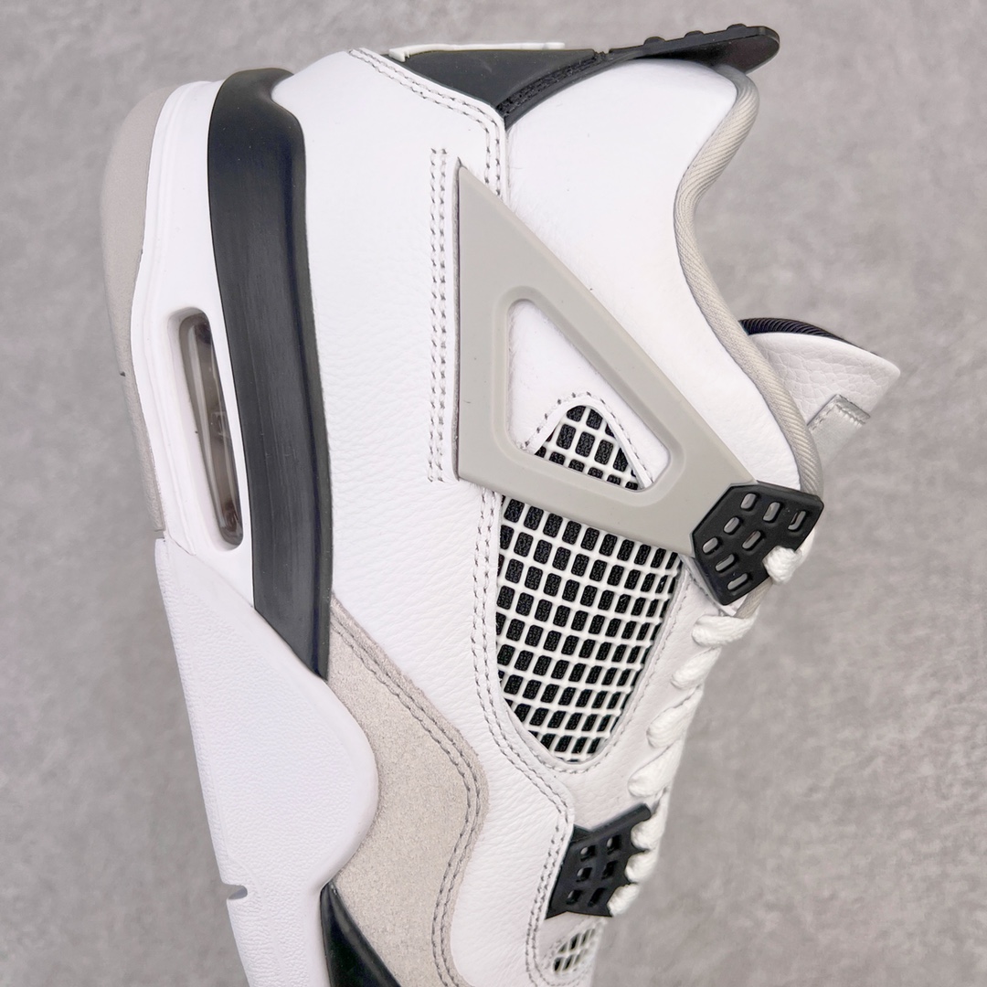 图片[6]-💰460 ＃GX Air Jordan AJ4 Retro 小白水泥 DH6927-111 圈内最强四代 独家外贸特供尺码含 45.5 49.5 50.5 耗时半年巨作 全套原纸板楦头开发 原厂特供皮料加持 确保原汁原味 完美呈现四代版型 一比一鞋头弧度高度鞋身弧度 数据细节工艺流程均保持原鞋一致 原厂TPU网格鞋带扣 正确内里网布 菱角分明不变形无多余毛边 柔软性质感一致于原鞋 市场唯一原厂鞋扣模具 背面可见隐藏注塑口 原厂织唛标 原厂飞人电绣工艺 尾指中部跳三针 独家绑鞋带手法 印刷中底布 四线拉帮 米色美纹纸贴合固定 进口港宝加持 后跟自然饱满 全鞋荧光划线卡点 追求极致完美 每一双都是工艺品 多重QC质检 超越公司货的品控标准 实实在在的免检产品 尺码：40 40.5 41 42 42.5 43 44 44.5 45 45.5 46 47.5 48.5 49.5 50.5 编码：by5936030-运动鞋