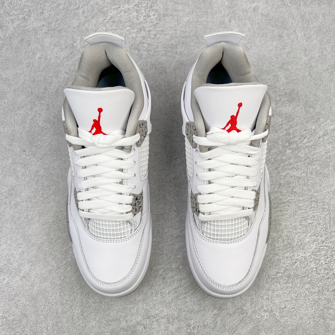 图片[2]-💰460 ＃GX Air Jordan AJ4 Retro 白灰奥利奥 CT8527-100 圈内最强四代 独家外贸特供尺码含 45.5 49.5 50.5 耗时半年巨作 全套原纸板楦头开发 原厂特供皮料加持 确保原汁原味 完美呈现四代版型 一比一鞋头弧度高度鞋身弧度 数据细节工艺流程均保持原鞋一致 原厂TPU网格鞋带扣 正确内里网布 菱角分明不变形无多余毛边 柔软性质感一致于原鞋 市场唯一原厂鞋扣模具 背面可见隐藏注塑口 原厂织唛标 原厂飞人电绣工艺 尾指中部跳三针 独家绑鞋带手法 印刷中底布 四线拉帮 米色美纹纸贴合固定 进口港宝加持 后跟自然饱满 全鞋荧光划线卡点 追求极致完美 每一双都是工艺品 多重QC质检 超越公司货的品控标准 实实在在的免检产品 尺码：40 40.5 41 42 42.5 43 44 44.5 45 45.5 46 47.5 48.5 49.5 50.5 编码：by5936030-运动鞋