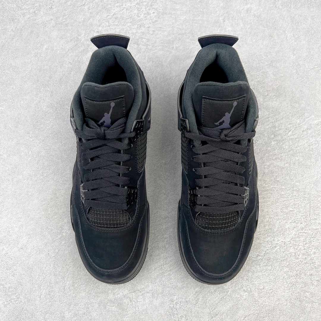 图片[2]-💰460 ＃GX Air Jordan AJ4 Retro 黑猫 CU1110-010 圈内最强四代 独家外贸特供尺码含 45.5 49.5 50.5 耗时半年巨作 全套原纸板楦头开发 原厂特供皮料加持 确保原汁原味 完美呈现四代版型 一比一鞋头弧度高度鞋身弧度 数据细节工艺流程均保持原鞋一致 原厂TPU网格鞋带扣 正确内里网布 菱角分明不变形无多余毛边 柔软性质感一致于原鞋 市场唯一原厂鞋扣模具 背面可见隐藏注塑口 原厂织唛标 原厂飞人电绣工艺 尾指中部跳三针 独家绑鞋带手法 印刷中底布 四线拉帮 米色美纹纸贴合固定 进口港宝加持 后跟自然饱满 全鞋荧光划线卡点 追求极致完美 每一双都是工艺品 多重QC质检 超越公司货的品控标准 实实在在的免检产品 尺码：40 40.5 41 42 42.5 43 44 44.5 45 45.5 46 47.5 48.5 49.5 50.5 编码：by5936030-运动鞋