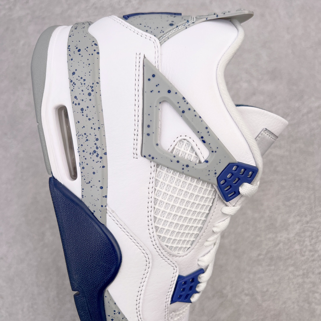 图片[6]-💰460 ＃GX Air Jordan AJ4 Retro 午夜蓝 DH6927-140 圈内最强四代 独家外贸特供尺码含 45.5 49.5 50.5 耗时半年巨作 全套原纸板楦头开发 原厂特供皮料加持 确保原汁原味 完美呈现四代版型 一比一鞋头弧度高度鞋身弧度 数据细节工艺流程均保持原鞋一致 原厂TPU网格鞋带扣 正确内里网布 菱角分明不变形无多余毛边 柔软性质感一致于原鞋 市场唯一原厂鞋扣模具 背面可见隐藏注塑口 原厂织唛标 原厂飞人电绣工艺 尾指中部跳三针 独家绑鞋带手法 印刷中底布 四线拉帮 米色美纹纸贴合固定 进口港宝加持 后跟自然饱满 全鞋荧光划线卡点 追求极致完美 每一双都是工艺品 多重QC质检 超越公司货的品控标准 实实在在的免检产品 尺码：40 40.5 41 42 42.5 43 44 44.5 45 45.5 46 47.5 48.5 49.5 50.5 编码：by5936030-运动鞋