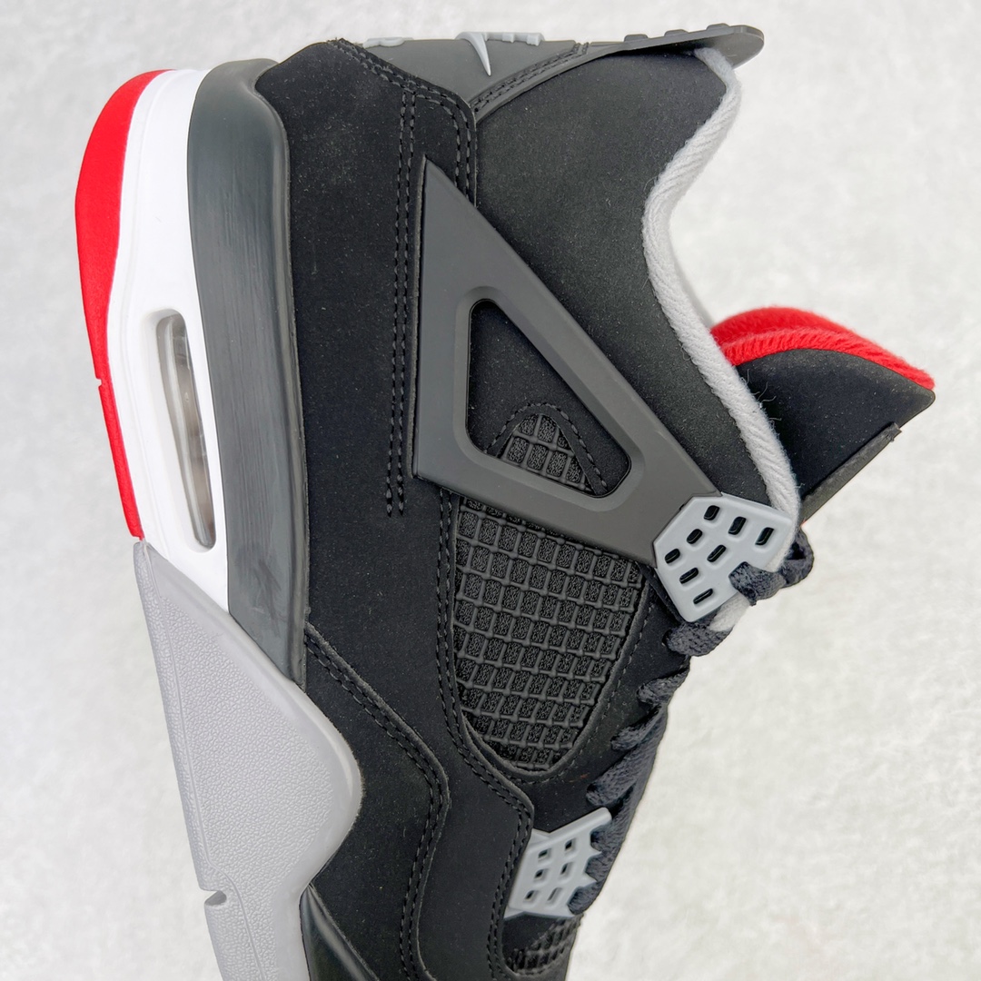 图片[6]-💰460 ＃GX Air Jordan AJ4 Retro 黑红红牛 308497-060 圈内最强四代 独家外贸特供尺码含 45.5 49.5 50.5 耗时半年巨作 全套原纸板楦头开发 原厂特供皮料加持 确保原汁原味 完美呈现四代版型 一比一鞋头弧度高度鞋身弧度 数据细节工艺流程均保持原鞋一致 原厂TPU网格鞋带扣 正确内里网布 菱角分明不变形无多余毛边 柔软性质感一致于原鞋 市场唯一原厂鞋扣模具 背面可见隐藏注塑口 原厂织唛标 原厂飞人电绣工艺 尾指中部跳三针 独家绑鞋带手法 印刷中底布 四线拉帮 米色美纹纸贴合固定 进口港宝加持 后跟自然饱满 全鞋荧光划线卡点 追求极致完美 每一双都是工艺品 多重QC质检 超越公司货的品控标准 实实在在的免检产品 尺码：40 40.5 41 42 42.5 43 44 44.5 45 45.5 46 47.5 48.5 49.5 50.5 编码：by5936030-运动鞋