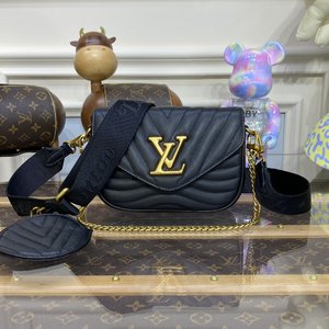 Louis Vuitton LV New Wave Buy Bags Handbags Gold Orange Red Calfskin Cowhide Chains M56466