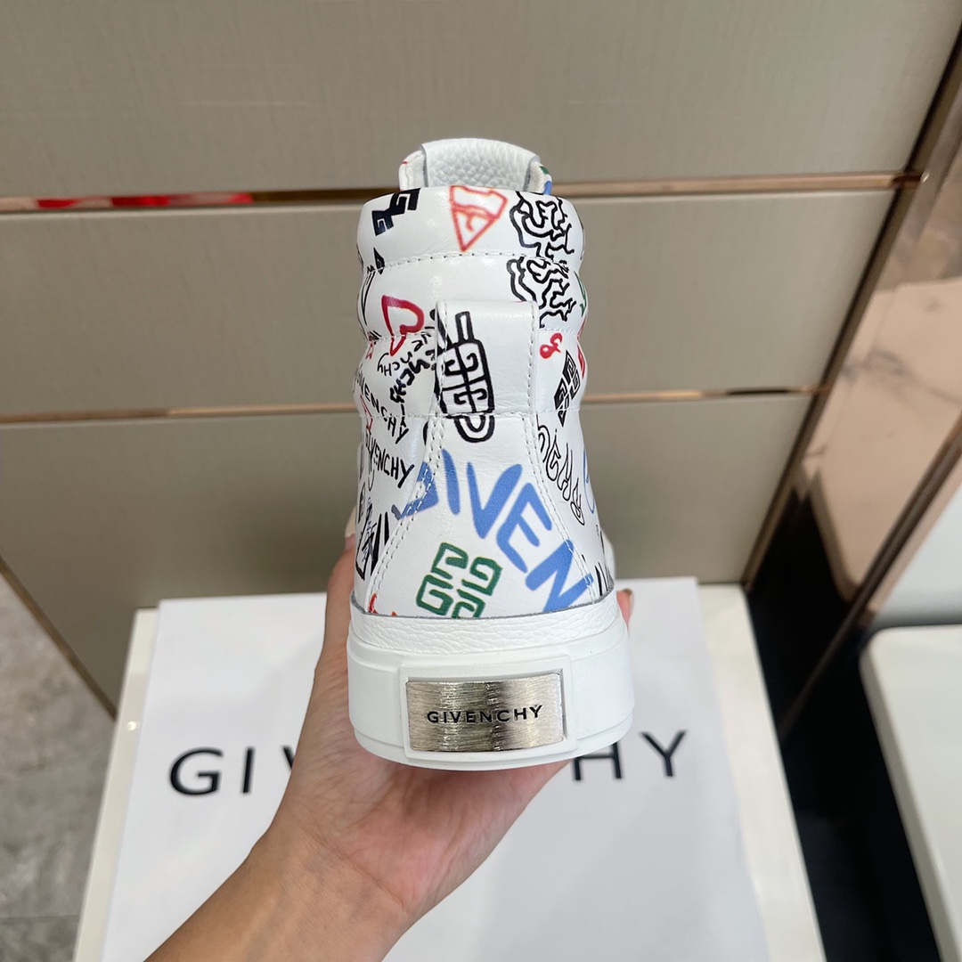 GVCcity高帮运动鞋涂鸦印花光滑