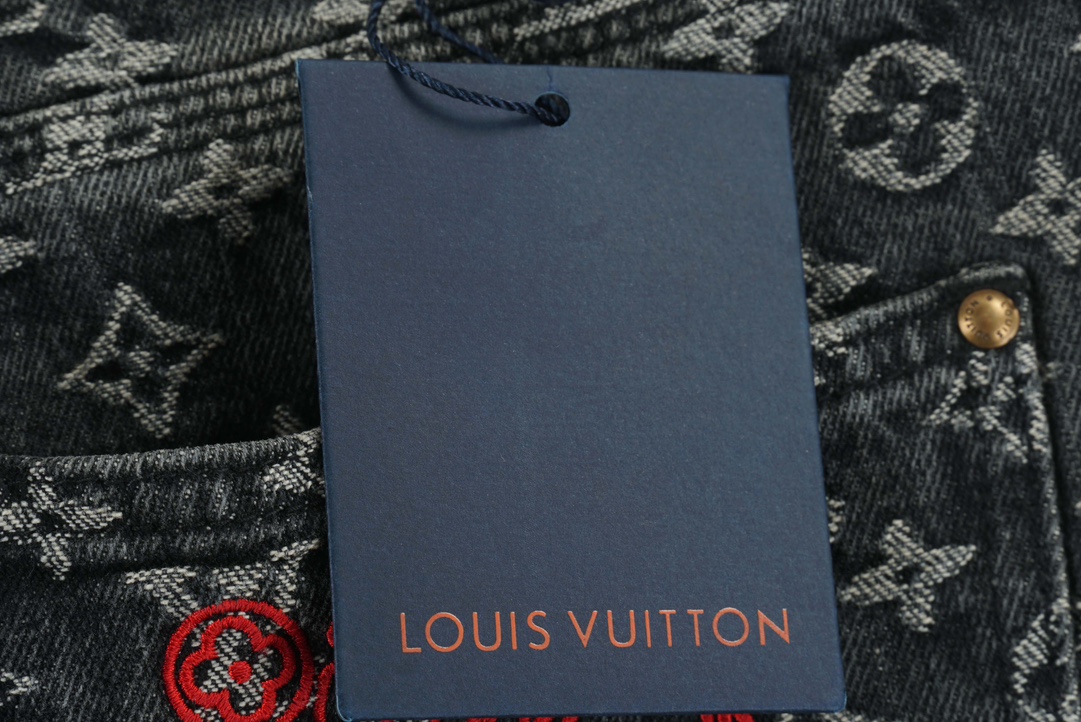 240 Louis Vuitton路易威登22FW 小红人破坏提花牛仔裤