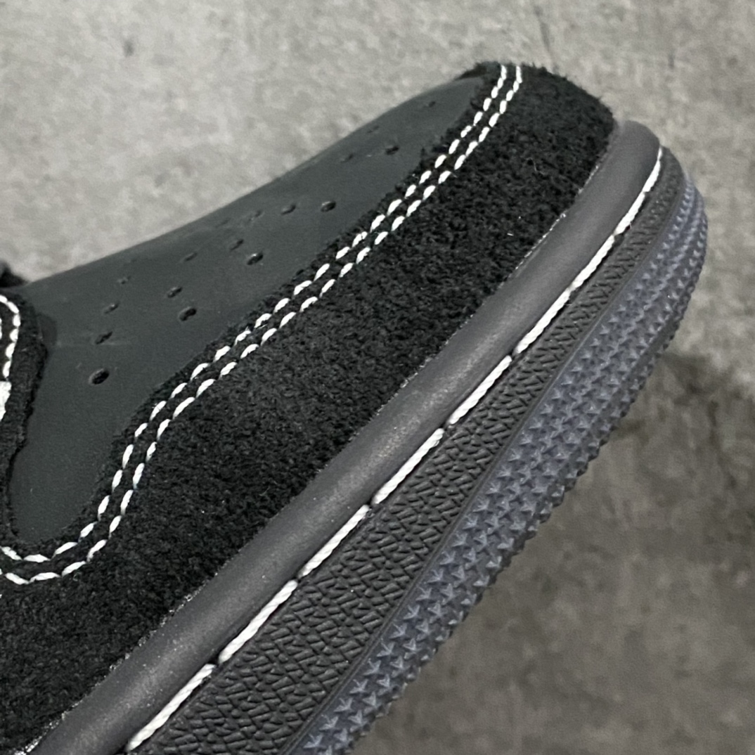 图片[4]-新DT版纯原Air Jordan AJ1黑色倒钩 货号：DM7866-001 原盒带方巾原配件 正确针车效果 原装皮料 刺绣饱满 细节做工到位 尺码：36-47.5-选品中心