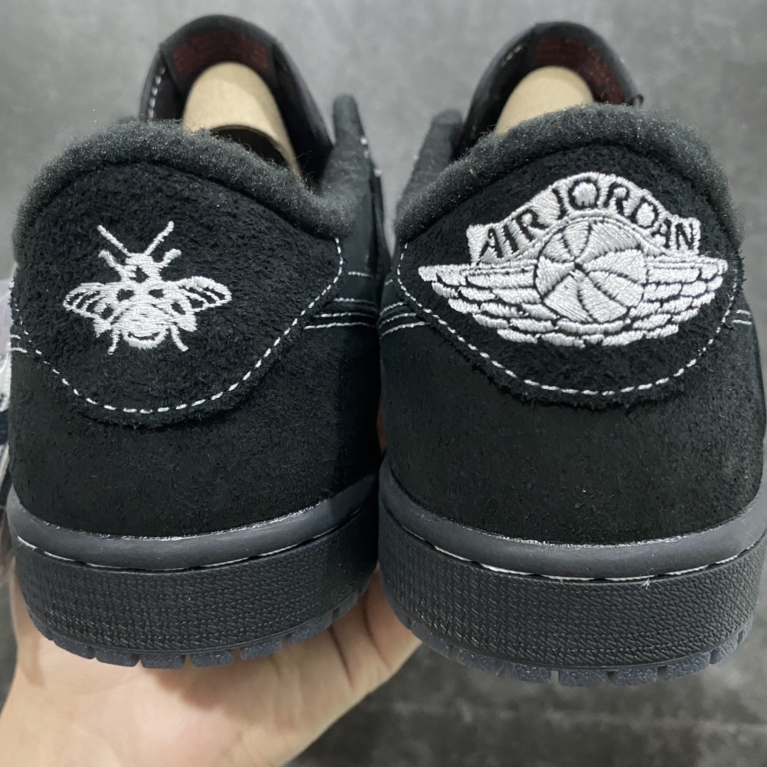 图片[6]-新DT版纯原Air Jordan AJ1黑色倒钩 货号：DM7866-001 原盒带方巾原配件 正确针车效果 原装皮料 刺绣饱满 细节做工到位 尺码：36-47.5-选品中心
