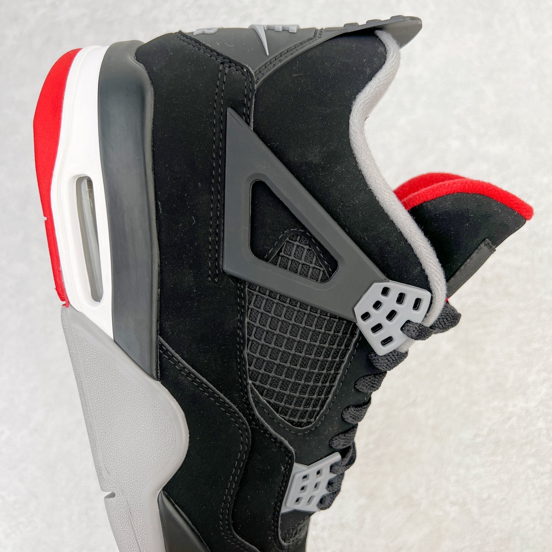 图片[6]-零售💰260 ＃KZ神版福利回馈‼Air Jordan AJ4 Retro 新黑红 308497-060 独家外贸特供尺码含 45.5 49.5 50.5 国内外口碑最好最推荐的产品 市场中端王者 亲自操刀耗时半年巨作 全套原纸板楦头开发 确保原汁原味 完美呈现四代版型 一比一鞋头弧度高度鞋身弧度 此版本只针对中端市场 皮料材质有所更替 其他数据细节工艺流程均保持一致 绝不口嗨 细节品控鞋型随意秒杀市面3XX 4XX 原厂TPU网格鞋带扣 正确内里网布 菱角分明不变形无多余毛边 柔软性质感一致于原鞋 市场唯一原厂鞋扣模具 背面可见隐藏注塑口 原厂织唛标 原厂飞人电绣工艺 尾指中部跳三针 独家绑鞋带手法 印刷中底布 四线拉帮 米色美纹纸贴合固定 进口港宝加持 后跟自然饱满 全鞋荧光划线卡点 追求极致完美 每一双都是工艺品 多重QC质检 超越公司货的品控标准 实实在在的免检产品 尺码：40 40.5 41 42 42.5 43 44 44.5 45 45.5 46 47.5 48.5 49.5 50.5 编码：by2936060-运动鞋