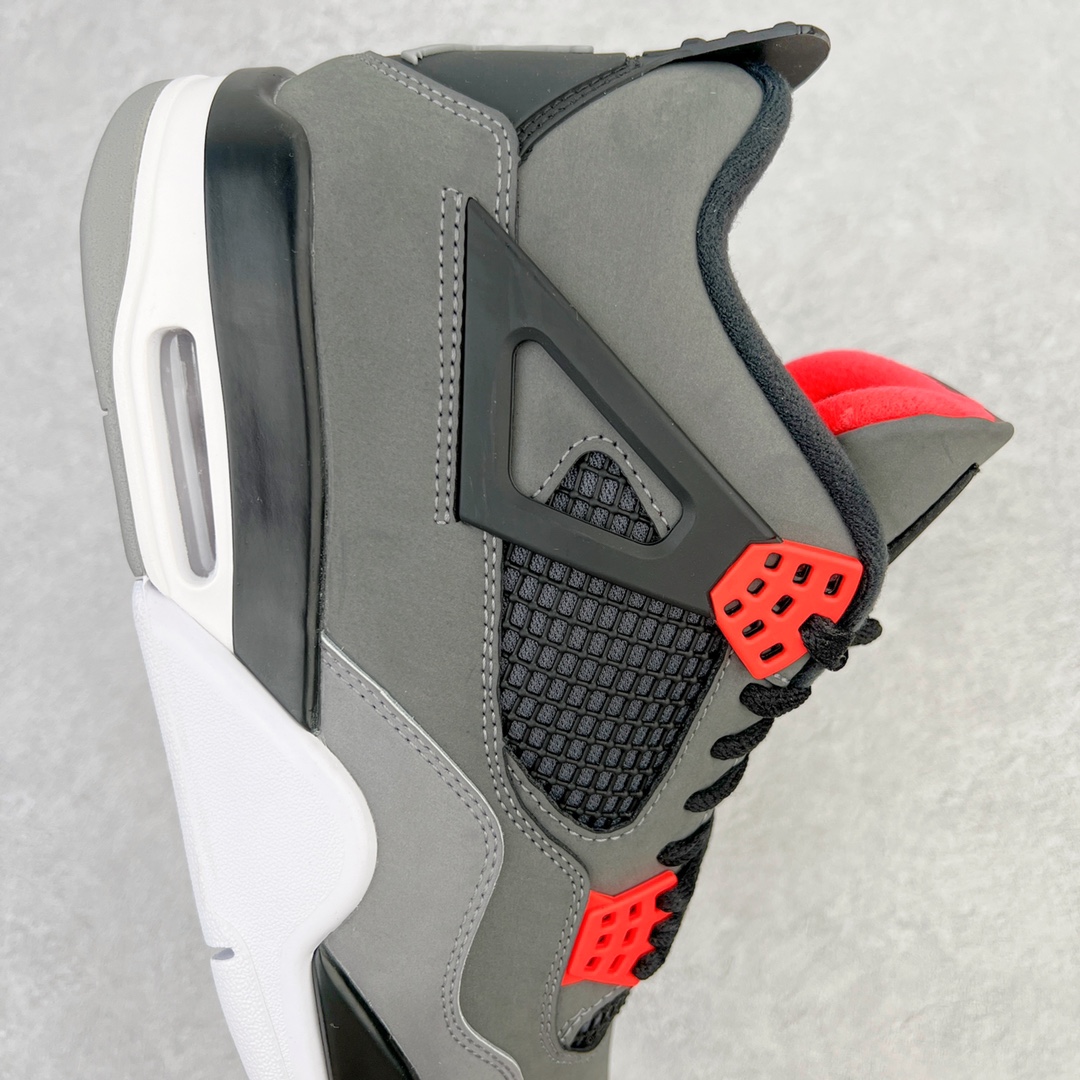 图片[6]-零售💰260 ＃KZ神版福利回馈‼Air Jordan AJ4 \”Infrared\”红外线 DH6927-061 独家外贸特供尺码含 45.5 49.5 50.5 国内外口碑最好最推荐的产品 市场中端王者 亲自操刀耗时半年巨作 全套原纸板楦头开发 确保原汁原味 完美呈现四代版型 一比一鞋头弧度高度鞋身弧度 此版本只针对中端市场 皮料材质有所更替 其他数据细节工艺流程均保持一致 绝不口嗨 细节品控鞋型随意秒杀市面3XX 4XX 原厂TPU网格鞋带扣 正确内里网布 菱角分明不变形无多余毛边 柔软性质感一致于原鞋 市场唯一原厂鞋扣模具 背面可见隐藏注塑口 原厂织唛标 原厂飞人电绣工艺 尾指中部跳三针 独家绑鞋带手法 印刷中底布 四线拉帮 米色美纹纸贴合固定 进口港宝加持 后跟自然饱满 全鞋荧光划线卡点 追求极致完美 每一双都是工艺品 多重QC质检 超越公司货的品控标准 实实在在的免检产品 尺码：40 40.5 41 42 42.5 43 44 44.5 45 45.5 46 47.5 48.5 49.5 50.5 编码：by2936060-运动鞋