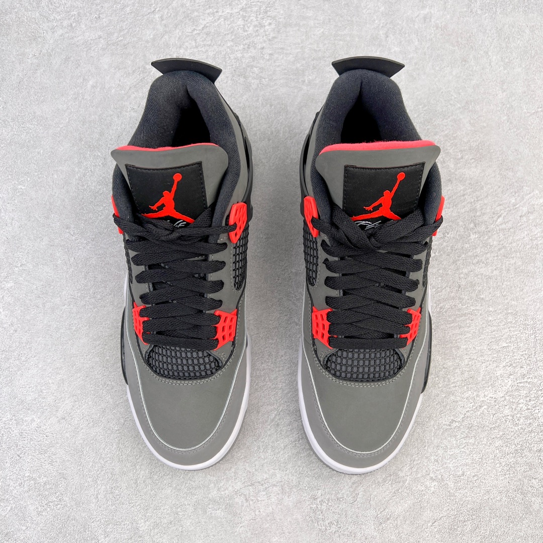 图片[2]-零售💰260 ＃KZ神版福利回馈‼Air Jordan AJ4 \”Infrared\”红外线 DH6927-061 独家外贸特供尺码含 45.5 49.5 50.5 国内外口碑最好最推荐的产品 市场中端王者 亲自操刀耗时半年巨作 全套原纸板楦头开发 确保原汁原味 完美呈现四代版型 一比一鞋头弧度高度鞋身弧度 此版本只针对中端市场 皮料材质有所更替 其他数据细节工艺流程均保持一致 绝不口嗨 细节品控鞋型随意秒杀市面3XX 4XX 原厂TPU网格鞋带扣 正确内里网布 菱角分明不变形无多余毛边 柔软性质感一致于原鞋 市场唯一原厂鞋扣模具 背面可见隐藏注塑口 原厂织唛标 原厂飞人电绣工艺 尾指中部跳三针 独家绑鞋带手法 印刷中底布 四线拉帮 米色美纹纸贴合固定 进口港宝加持 后跟自然饱满 全鞋荧光划线卡点 追求极致完美 每一双都是工艺品 多重QC质检 超越公司货的品控标准 实实在在的免检产品 尺码：40 40.5 41 42 42.5 43 44 44.5 45 45.5 46 47.5 48.5 49.5 50.5 编码：by2936060-运动鞋