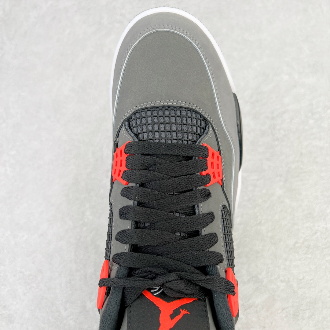 图片[4]-零售💰260 ＃KZ神版福利回馈‼Air Jordan AJ4 \”Infrared\”红外线 DH6927-061 独家外贸特供尺码含 45.5 49.5 50.5 国内外口碑最好最推荐的产品 市场中端王者 亲自操刀耗时半年巨作 全套原纸板楦头开发 确保原汁原味 完美呈现四代版型 一比一鞋头弧度高度鞋身弧度 此版本只针对中端市场 皮料材质有所更替 其他数据细节工艺流程均保持一致 绝不口嗨 细节品控鞋型随意秒杀市面3XX 4XX 原厂TPU网格鞋带扣 正确内里网布 菱角分明不变形无多余毛边 柔软性质感一致于原鞋 市场唯一原厂鞋扣模具 背面可见隐藏注塑口 原厂织唛标 原厂飞人电绣工艺 尾指中部跳三针 独家绑鞋带手法 印刷中底布 四线拉帮 米色美纹纸贴合固定 进口港宝加持 后跟自然饱满 全鞋荧光划线卡点 追求极致完美 每一双都是工艺品 多重QC质检 超越公司货的品控标准 实实在在的免检产品 尺码：40 40.5 41 42 42.5 43 44 44.5 45 45.5 46 47.5 48.5 49.5 50.5 编码：by2936060-运动鞋