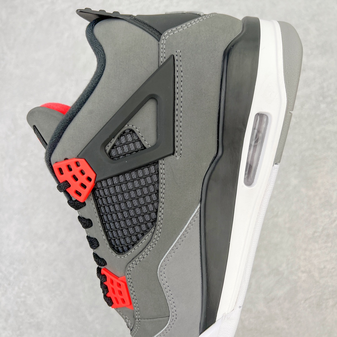 图片[7]-零售💰260 ＃KZ神版福利回馈‼Air Jordan AJ4 \”Infrared\”红外线 DH6927-061 独家外贸特供尺码含 45.5 49.5 50.5 国内外口碑最好最推荐的产品 市场中端王者 亲自操刀耗时半年巨作 全套原纸板楦头开发 确保原汁原味 完美呈现四代版型 一比一鞋头弧度高度鞋身弧度 此版本只针对中端市场 皮料材质有所更替 其他数据细节工艺流程均保持一致 绝不口嗨 细节品控鞋型随意秒杀市面3XX 4XX 原厂TPU网格鞋带扣 正确内里网布 菱角分明不变形无多余毛边 柔软性质感一致于原鞋 市场唯一原厂鞋扣模具 背面可见隐藏注塑口 原厂织唛标 原厂飞人电绣工艺 尾指中部跳三针 独家绑鞋带手法 印刷中底布 四线拉帮 米色美纹纸贴合固定 进口港宝加持 后跟自然饱满 全鞋荧光划线卡点 追求极致完美 每一双都是工艺品 多重QC质检 超越公司货的品控标准 实实在在的免检产品 尺码：40 40.5 41 42 42.5 43 44 44.5 45 45.5 46 47.5 48.5 49.5 50.5 编码：by2936060-运动鞋