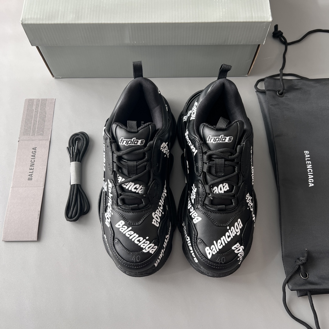 La versión original pura del logotipo de la letra Balenciaga Triple S, una réplica original de Balenciaga de …
