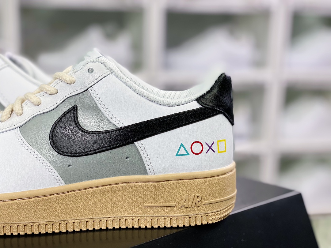 240 By You Air Force 1'07 Low Retro SP空军一号低帮皮革米白灰黄底黑钩子