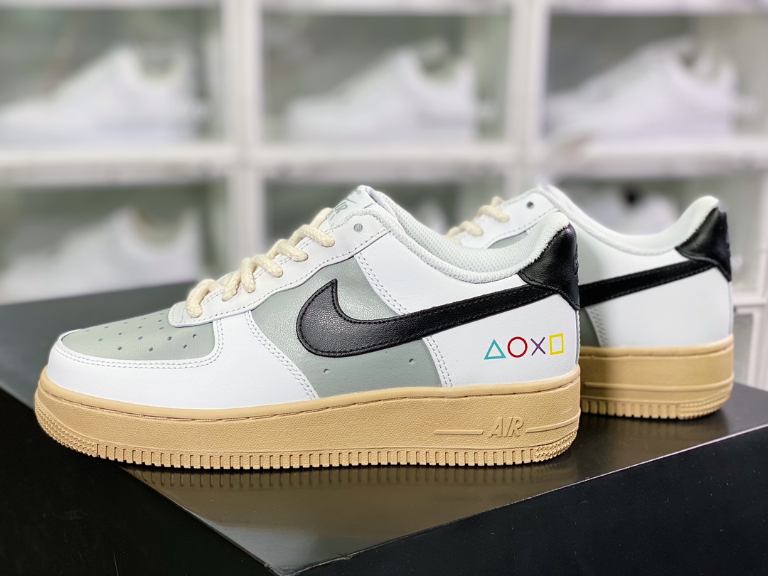 240 By You Air Force 1'07 Low Retro SP空军一号低帮皮革米白灰黄底黑钩子