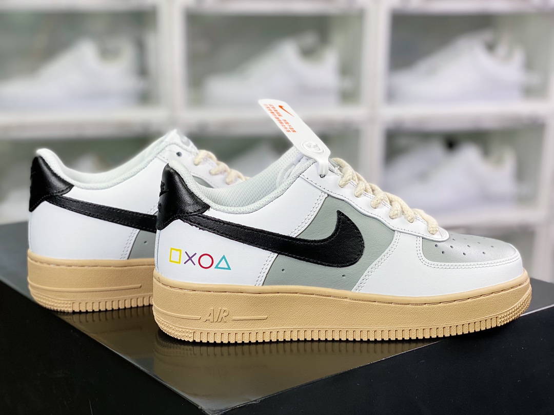 240 By You Air Force 1'07 Low Retro SP空军一号低帮皮革米白灰黄底黑钩子