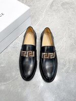 How to buy replica Shop
 Versace Shoes Plain Toe Men Calfskin Cowhide Genuine Leather