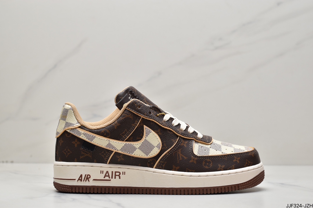 145 路易威登Louis Vuitton x Nike Air Force 1 07 LV8”White/Yellow/LV Monogram”空军一号DM0970-101