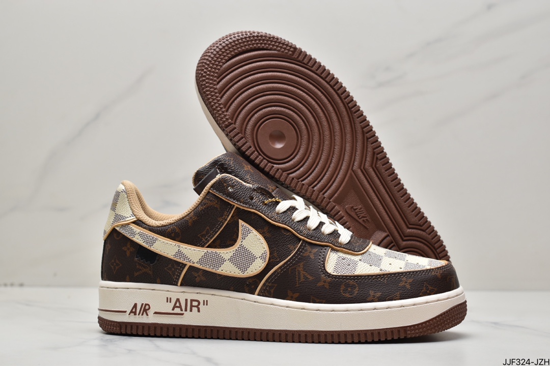 145 路易威登Louis Vuitton x Nike Air Force 1 07 LV8”White/Yellow/LV Monogram”空军一号DM0970-101