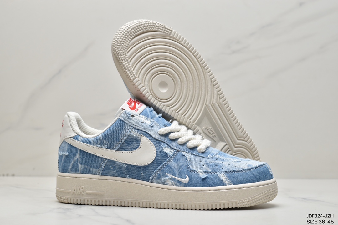 135 耐克Nk Air Force 1'07 Low 丹宁牛仔 空军一号帆布低帮 DY1830-100