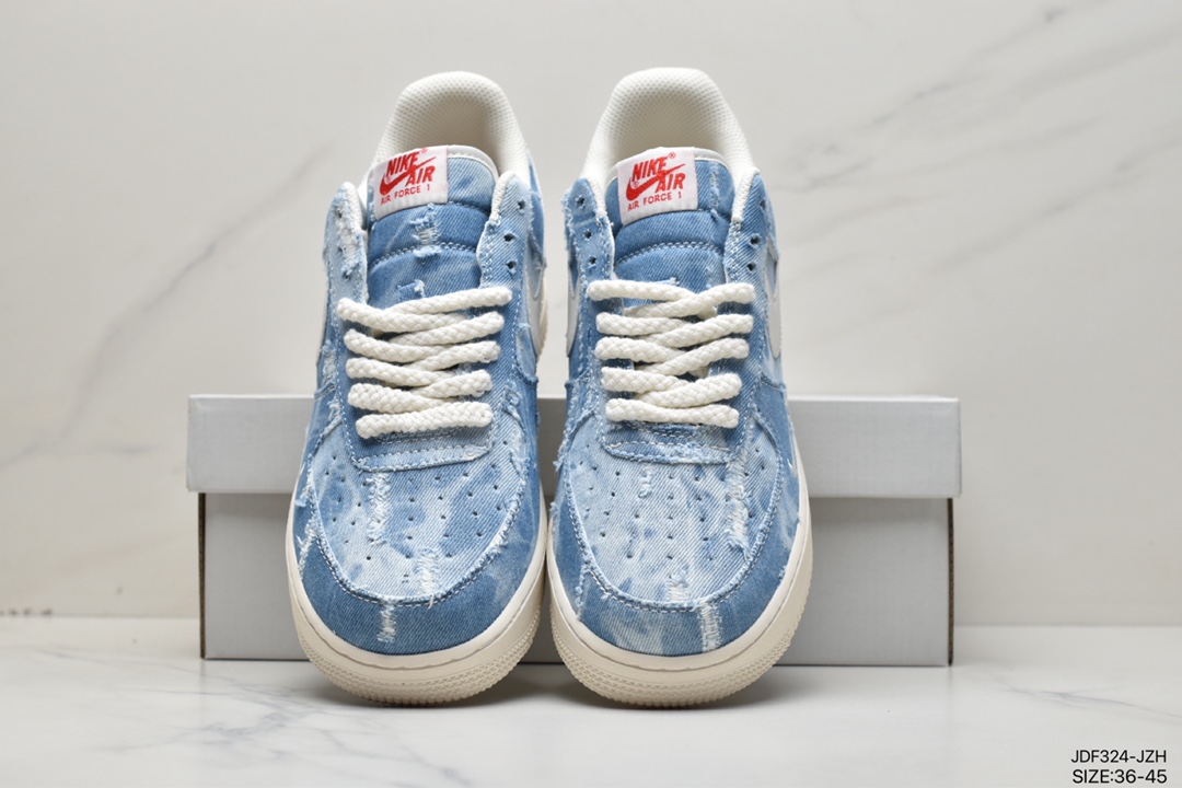 135 耐克Nk Air Force 1'07 Low 丹宁牛仔 空军一号帆布低帮 DY1830-100