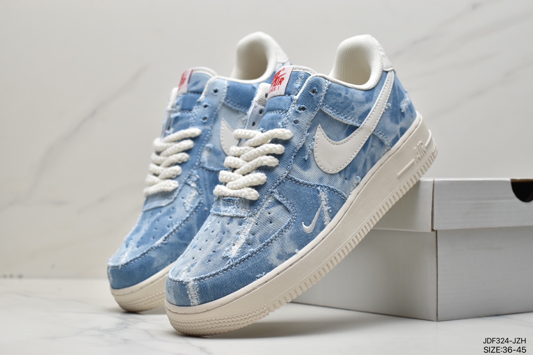 135 耐克Nk Air Force 1'07 Low 丹宁牛仔 空军一号帆布低帮 DY1830-100