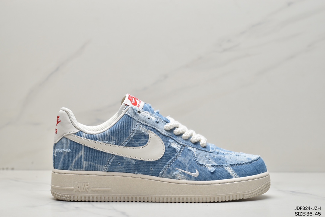 135 耐克Nk Air Force 1'07 Low 丹宁牛仔 空军一号帆布低帮 DY1830-100