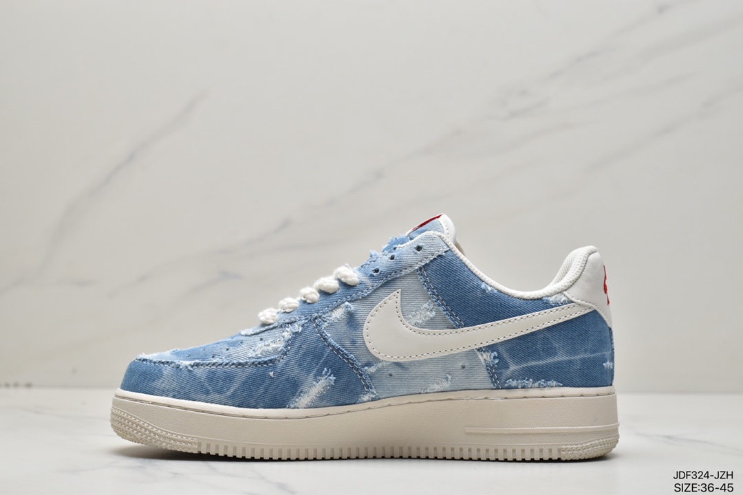 135 耐克Nk Air Force 1'07 Low 丹宁牛仔 空军一号帆布低帮 DY1830-100