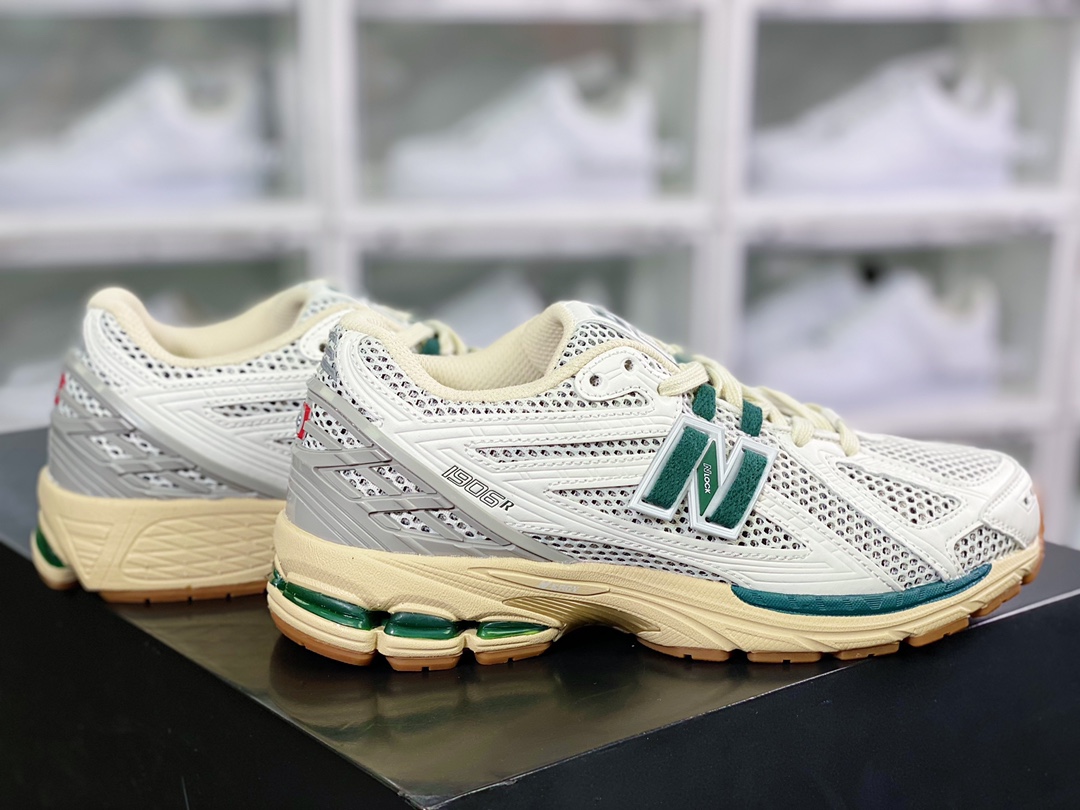 NB M1906R Series Retro Dad Style Casual Sports Jogging Shoes ”Mesh Beige Dark Green Gray” M1906RQ