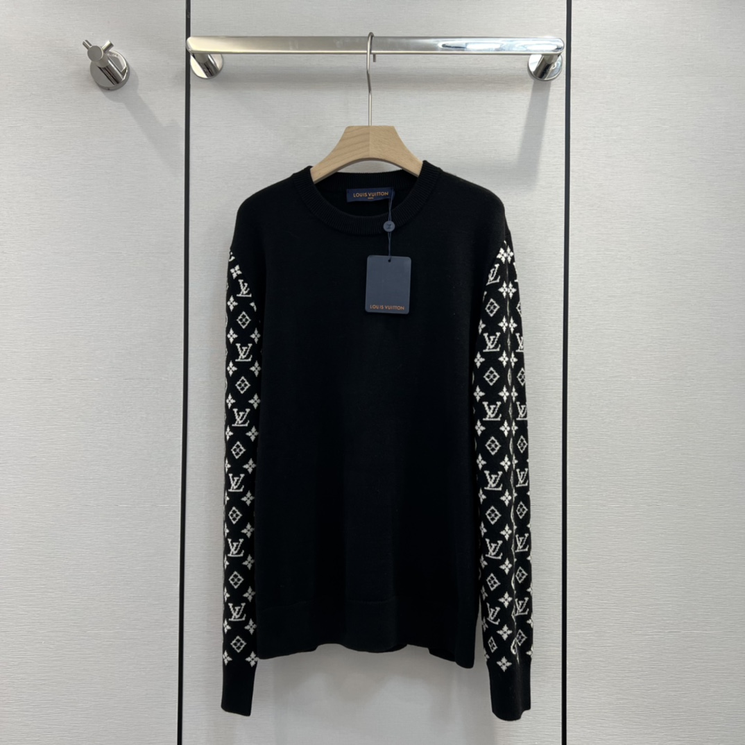 Louis Vuitton High
 Clothing Sweatshirts Blue Splicing Knitting Fall/Winter Collection