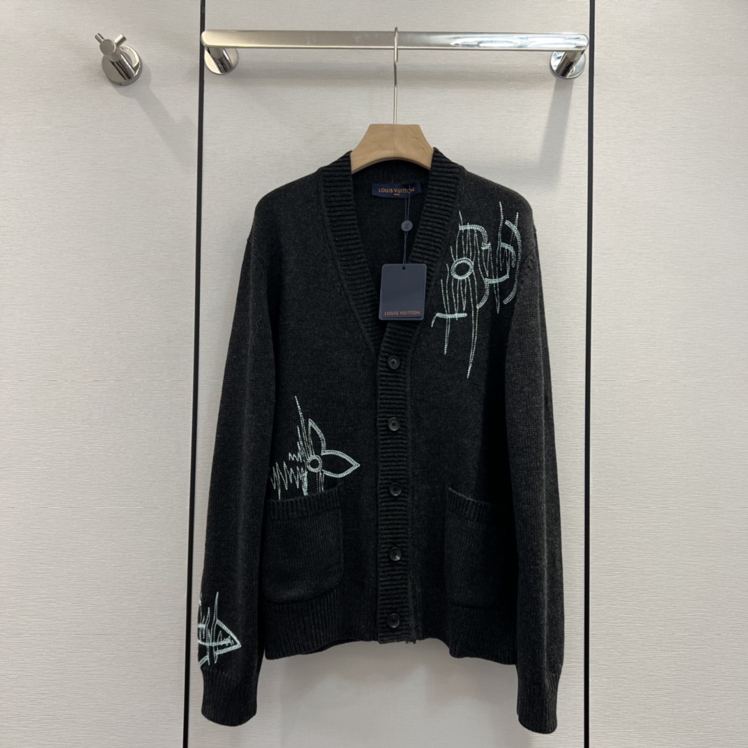 Louis Vuitton Clothing Cardigans Embroidery Wool