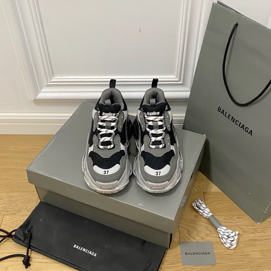 Color degradado Balenciaga · Balenciaga 2022ss nuevo nuevo color triles suela gruesa zapatillas de deporte con realce z…