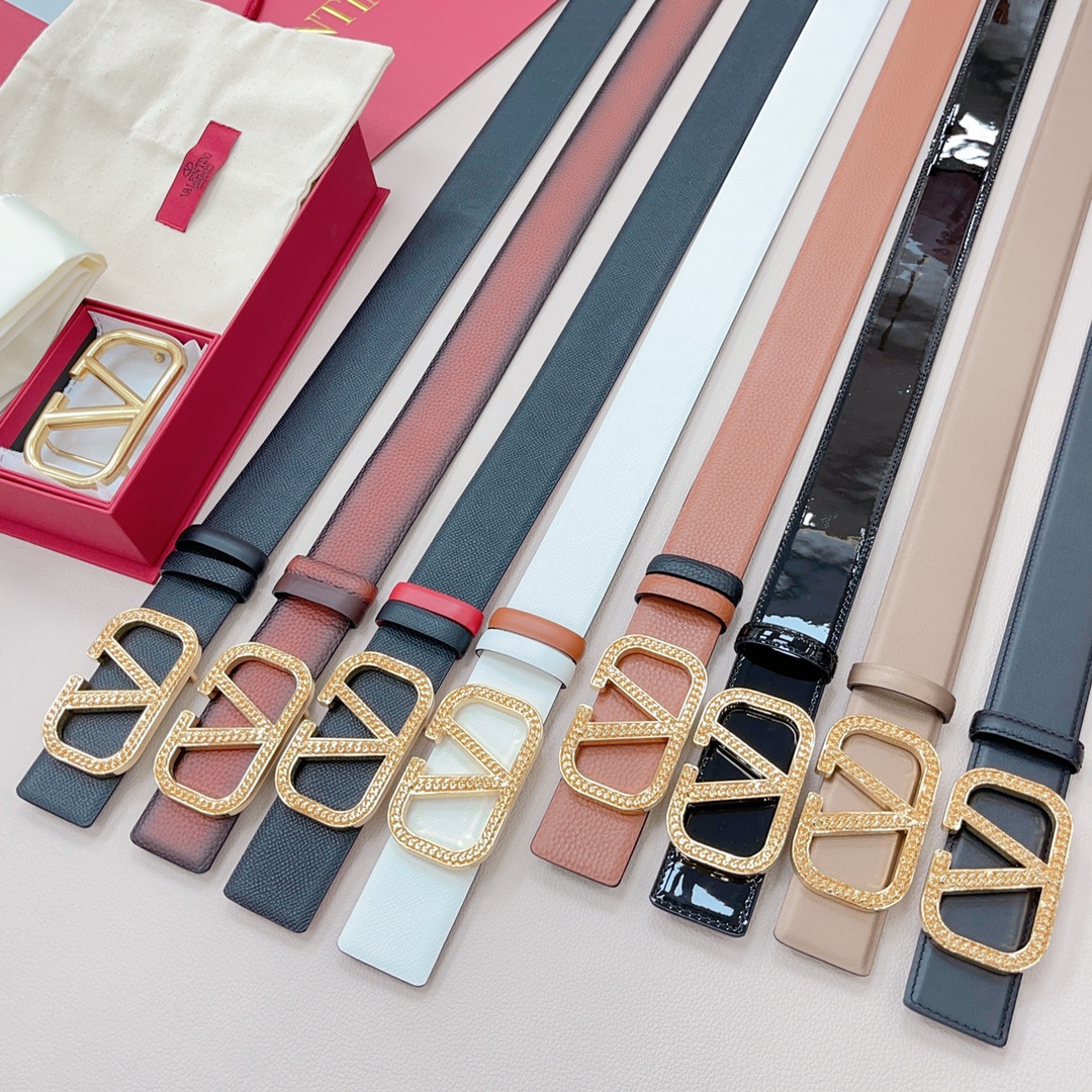 [Valentino Belts]4.0cm Valentino official website new style Double-sided origi