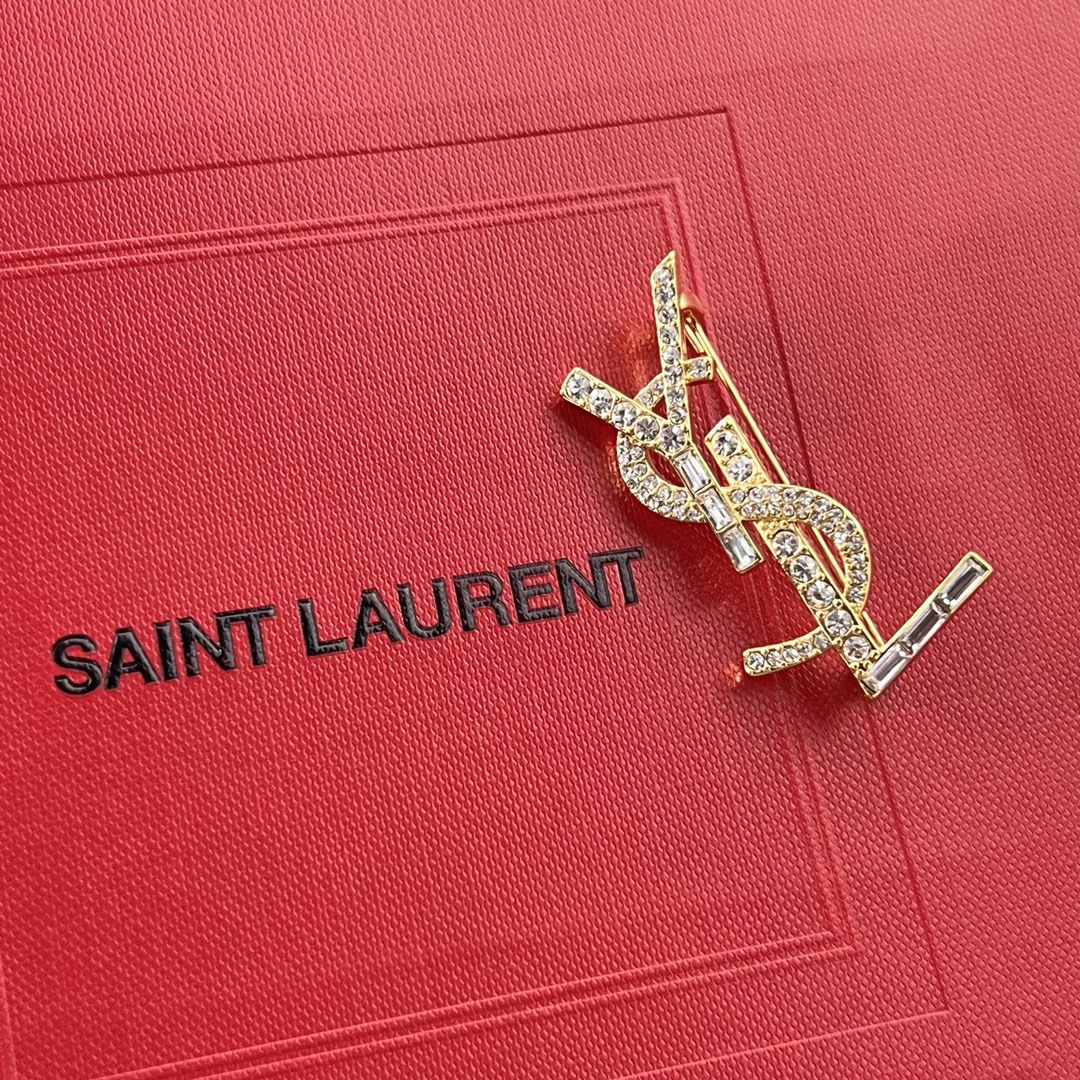 Saint Laurent圣罗兰YSL满钻胸针