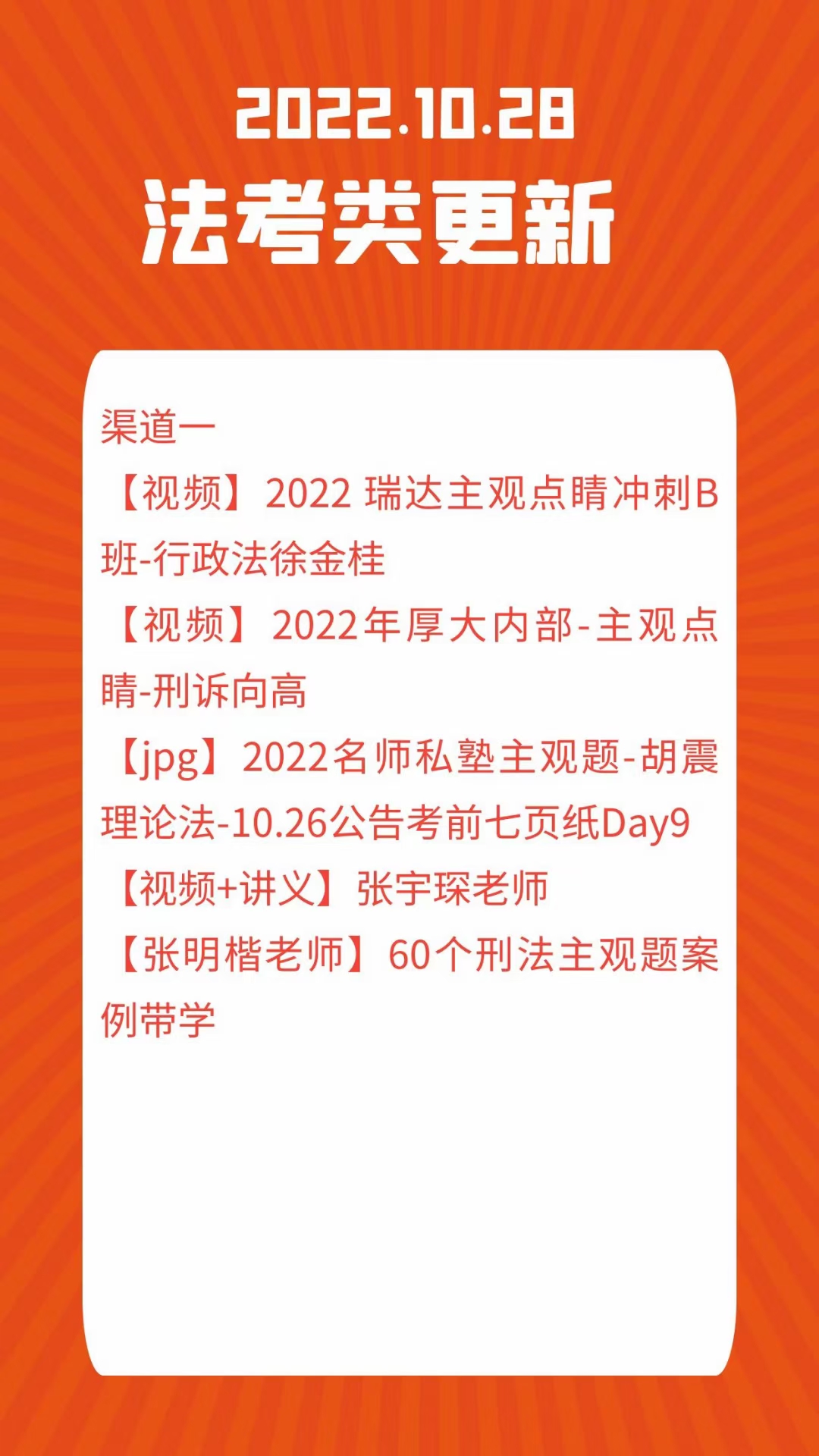 萌学院区10月28号更新 ?法考类