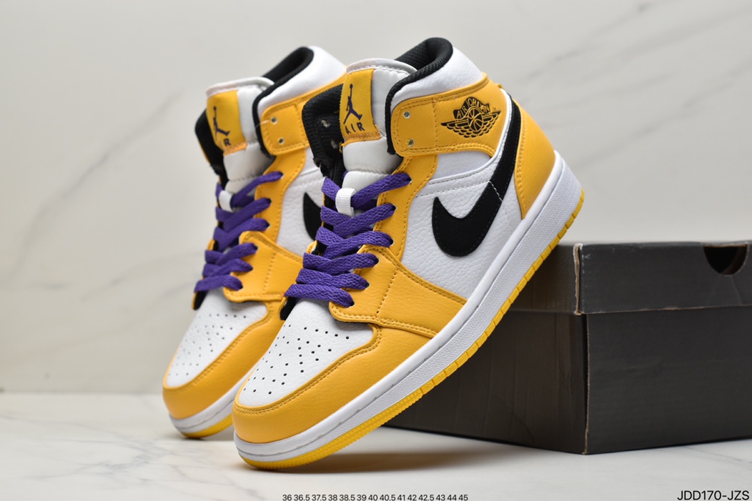 120 耐克Nike Air Jordan 1 Mid”Green Yellow”AJ1乔丹一代中帮554724-113