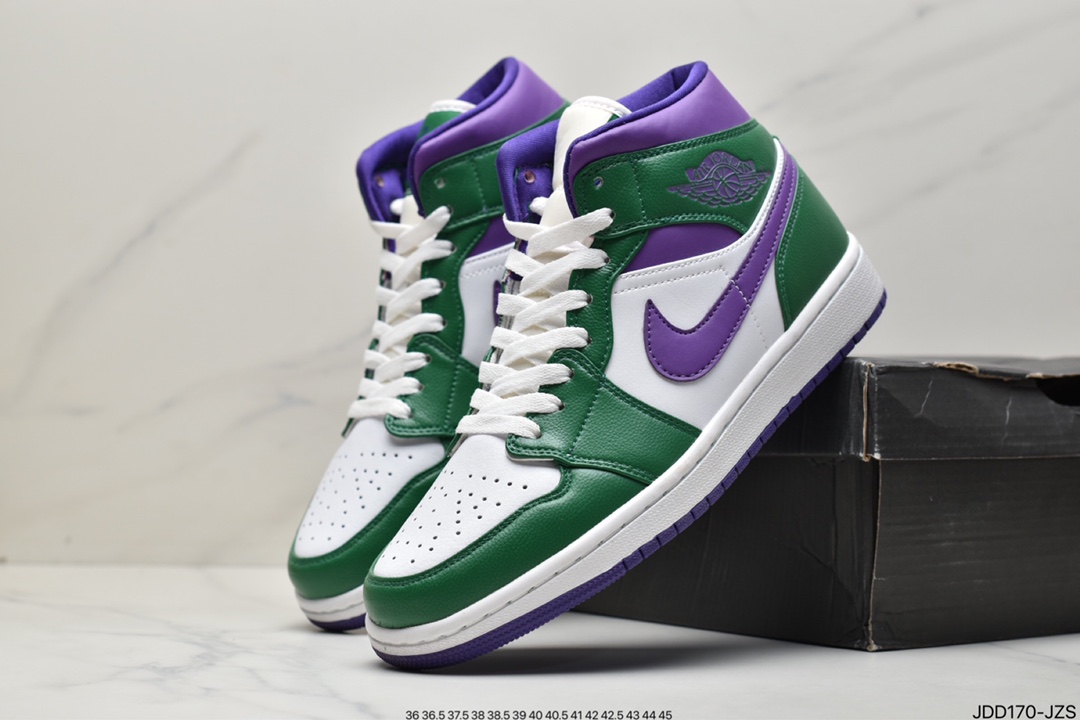 120 耐克Nike Air Jordan 1 Mid”Green Yellow”AJ1乔丹一代中帮554724-113
