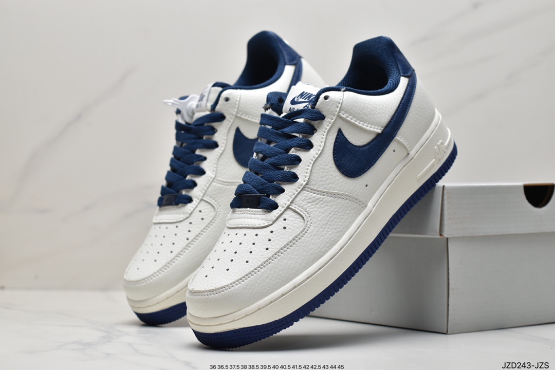 Nike Air Force1 white and blue low top casual sneakers NK6369-566